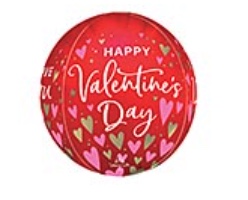 Happy Valentine's Day Globe Mylar